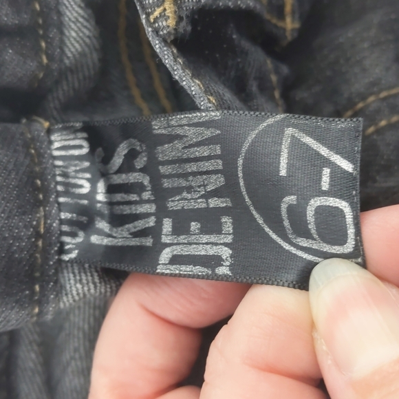 Cotton On Kids Denim Jeans Size 6-7 Black Elastic Waist Unisex - Picture 10 of 11